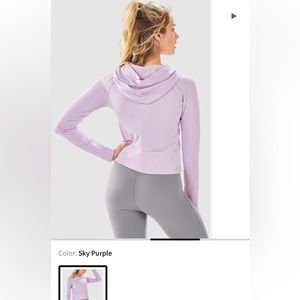 Fabletics Ada Seamless Long-sleeve Hoodie | Size L | color sky purple